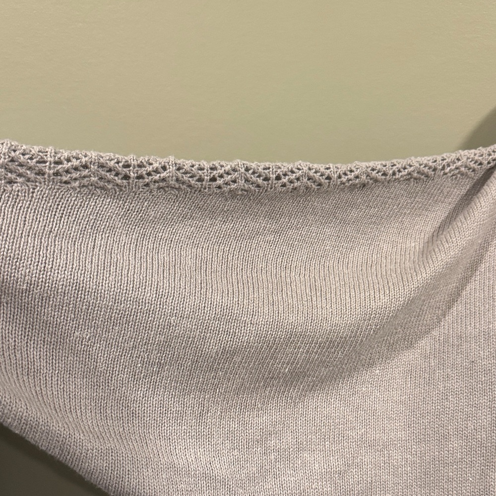 Nomads hemp wear Light Gray Cowl Neck Openwork Pullover Sweater - Picture 3 of 7